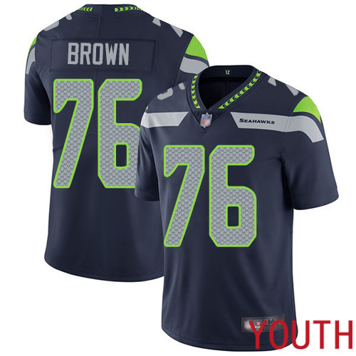 Seattle Seahawks Limited Navy Blue Youth Duane Brown Home Jersey NFL Football 76 Vapor Untouchable